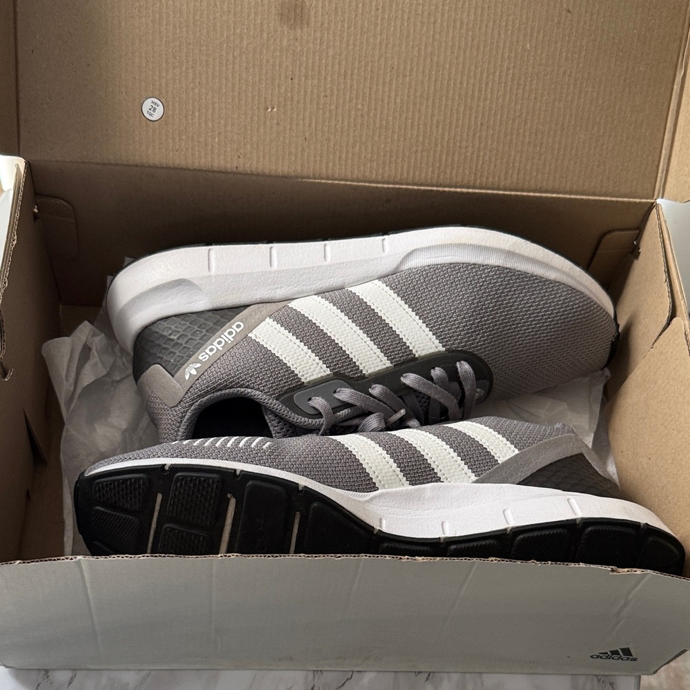 Adidas Gray and White Men's Sneakers